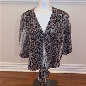 Buddy Love snake skin print blouse top medium